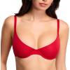 imageDOBREVA Womens Balconette Unlined Plunge Bra Underwire Demi Plus Size Bras Lounge Comfort