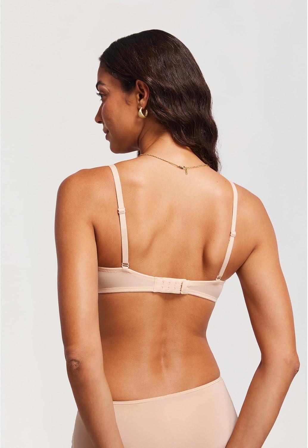 imageDOBREVA Womens Sheer Mesh Balconette Bra Sexy Unlined Demi Underwire Bras Lace Plus SizeBeige