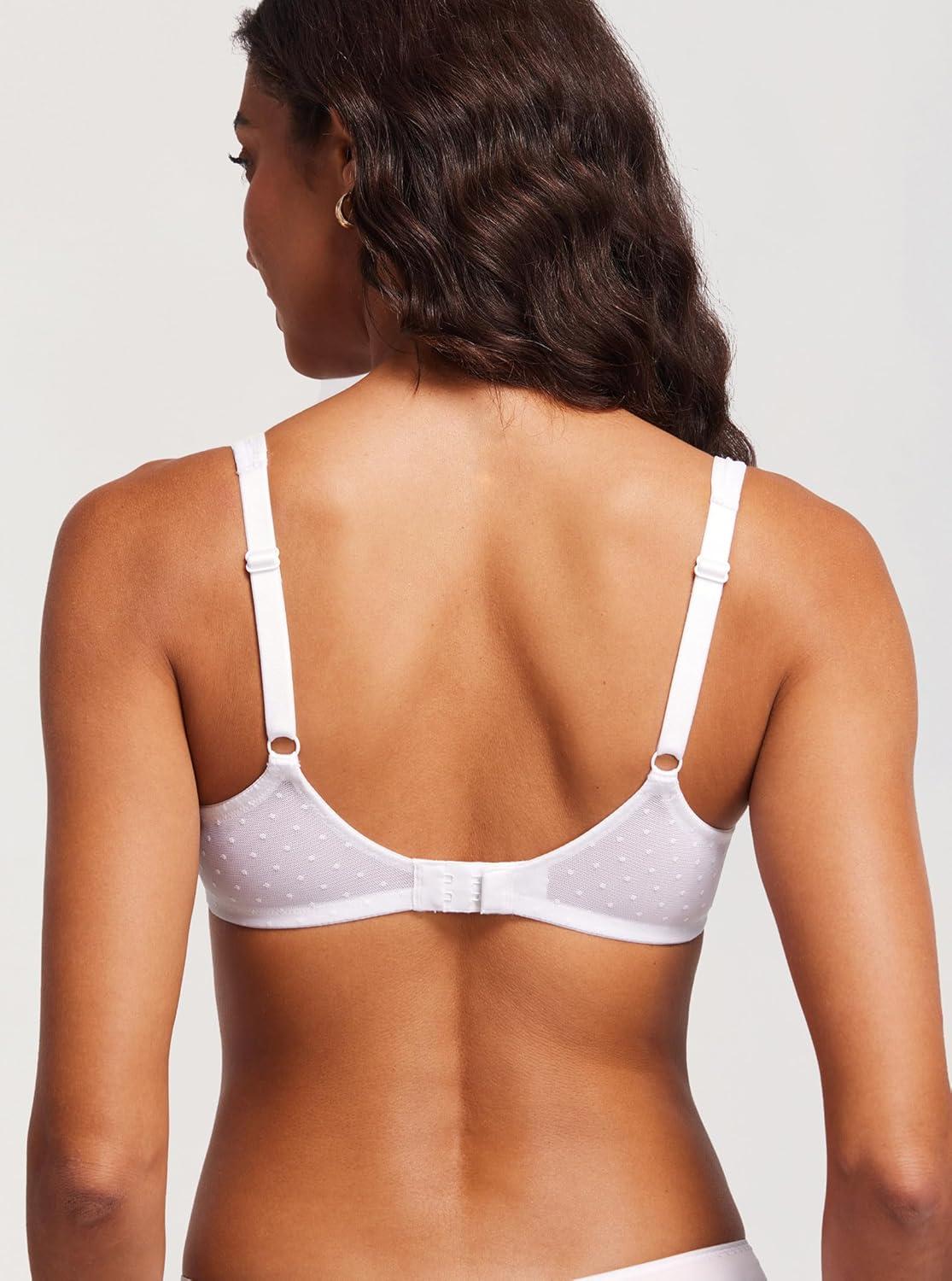 imageDOBREVA Womens Unlined Balconette Mesh Bra Square Neck Sheer See Through Underwire Bras Plus SizeWhite