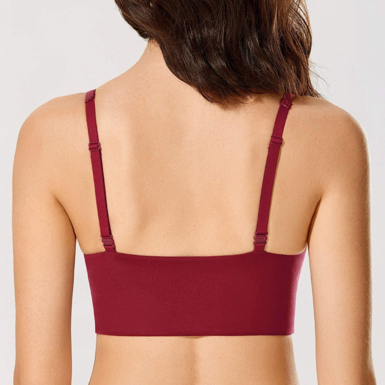 imageDOBREVA Womens Push Up Bra Wireless Padded No Underwire Back Smoothing Bralettes Sports BrasCerise
