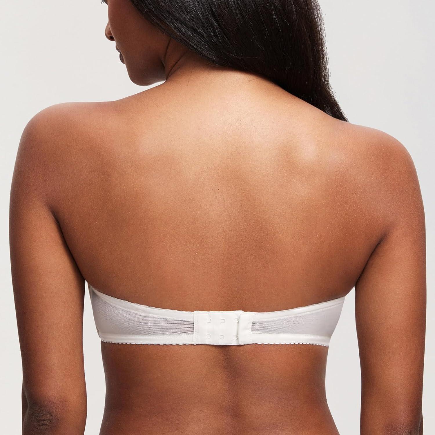 imageDOBREVA Womens Strapless Push Up Bra Plus Size Padded Underwire Multiway BandeauCoconut White